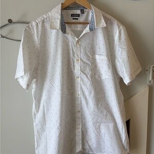 Van Heusen White Patterned button up Shirt XL
